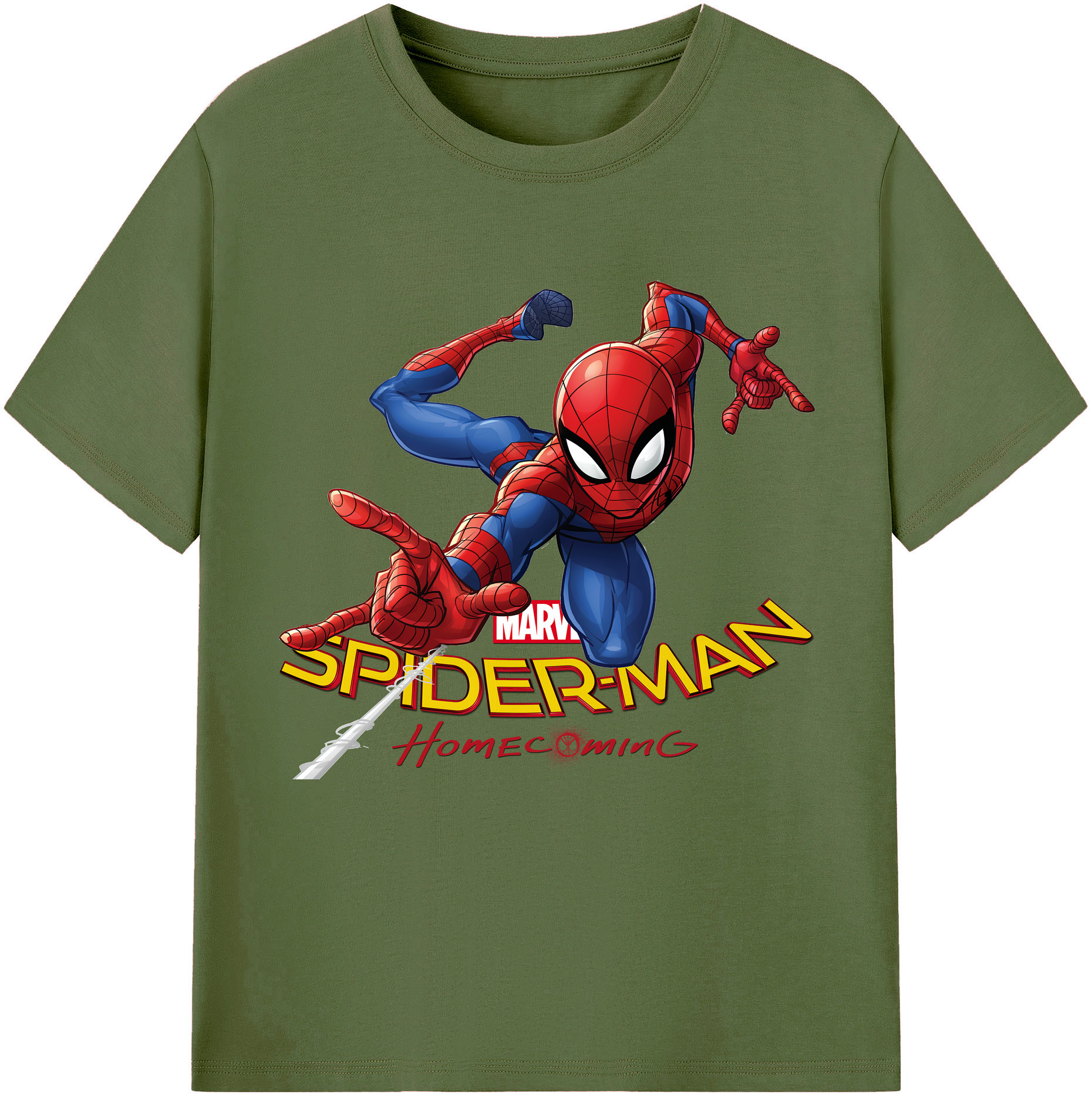 （画像用） Spider Man スパイダーマン 綿100％半袖Tシャツ（フロントプリント）